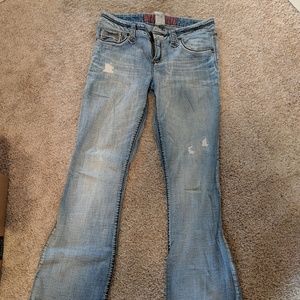 Distressed Boot Cut Light Blue Hydraulic Jeans